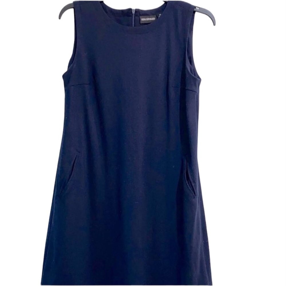 Nina Leonard navy blue shift dress size xsmall